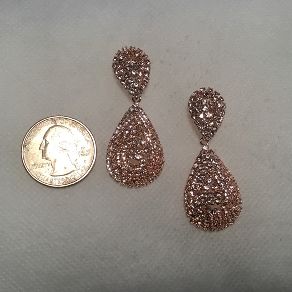 Rosegold Color Bling Earrings - Picture 2 of 2